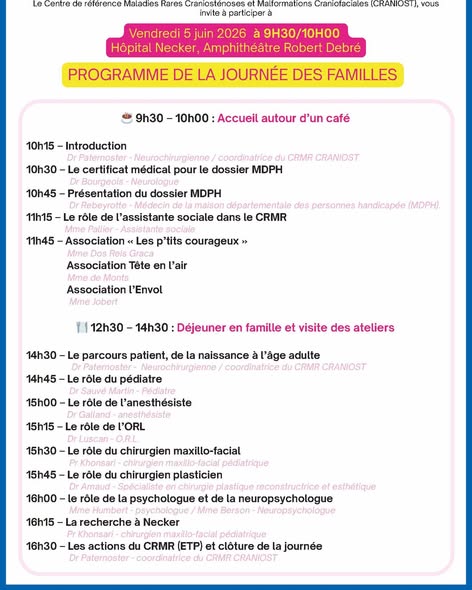 Programme de la journée des familles